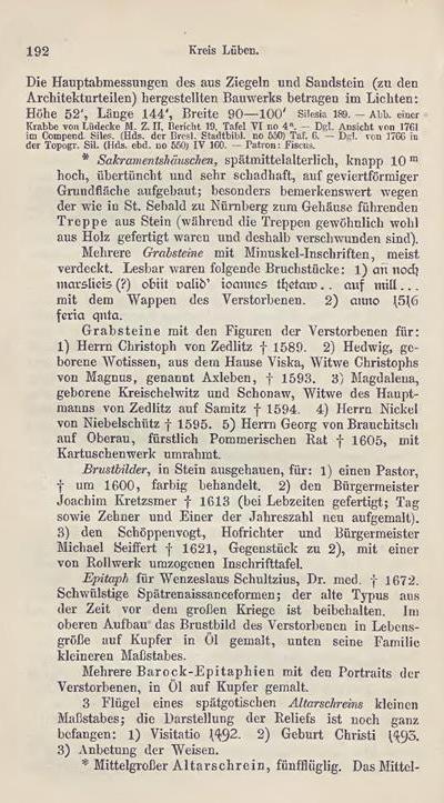 Die Kunstdenkmäler der Provinz Schlesien, Band III Regierungsbezirk Liegnitz, von Hans Lutsch, 1891