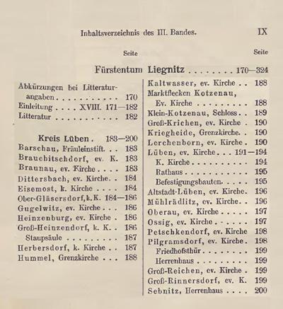 Die Kunstdenkmäler der Provinz Schlesien, Band III Regierungsbezirk Liegnitz, von Hans Lutsch, 1891