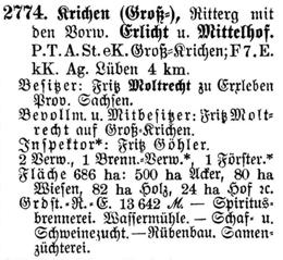 Groß-Krichen in Schlesisches Güteradressbuch 1905