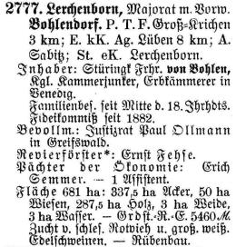 Lerchenborn und Bohlendorf in Schlesisches Güteradressbuch 1905