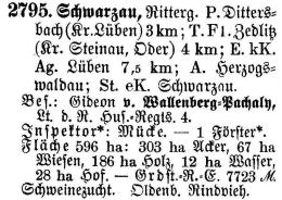 Schwarzau in Schlesisches Güteradressbuch 1905