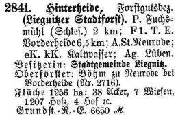 Schlesisches Güter-Adressbuch 1921 Hinterheide
