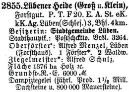 Schlesisches Güter-Adressbuch 1921 Lübener Heide