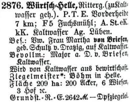Schlesisches Güter-Adressbuch 1921 Würtsch-Helle