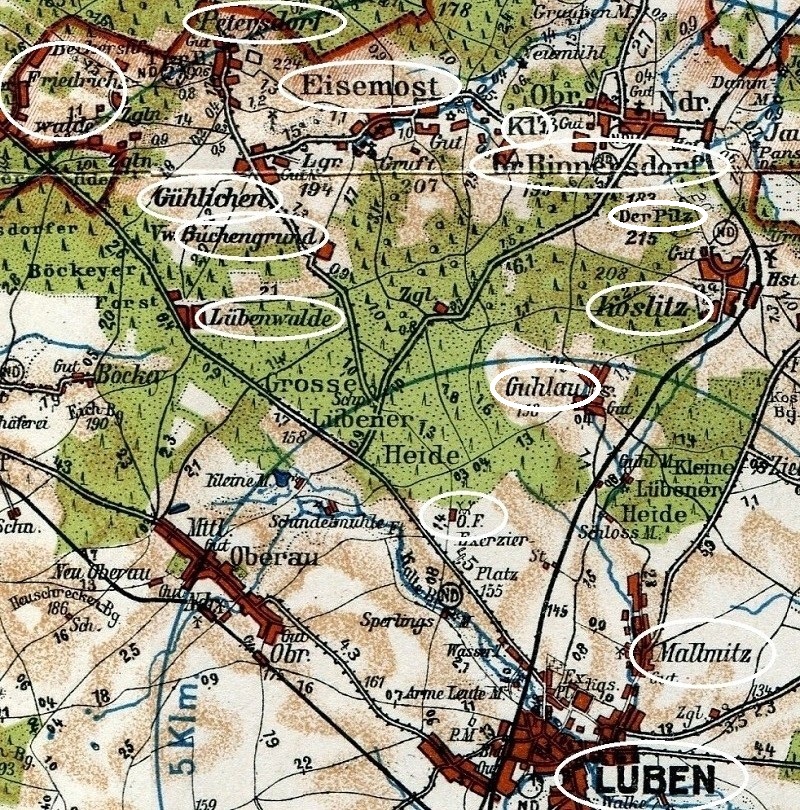Ausschnitt aus der Karte zum Heimatbüchlein des RGV 1928/31