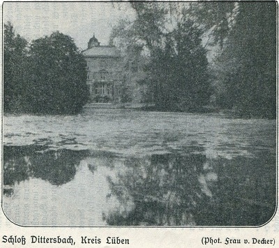 Schloß Dittersbach, Kreis Lüben, Photo von Frau v. Decker