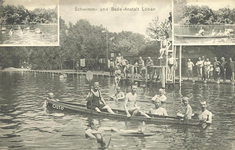 Die Lübener Badeanstalt um 1915