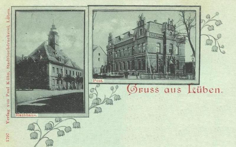 Rathaus und Kaiserliche Post Lüben
