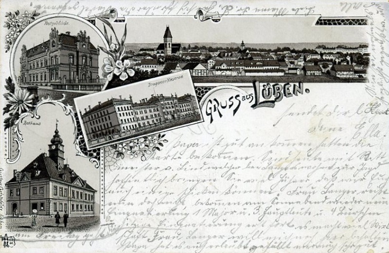  Postgebäude, Panorama, Dragoner-Kaserne, Rathaus