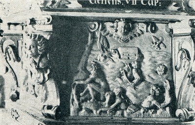 Taufstein-Relief Sintflut