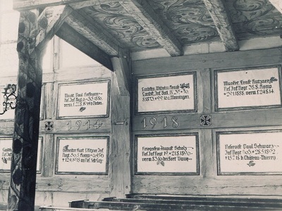 Innenraum der Altstädter Kirche vor 1945, Gedenktafeln der Gefallenen des 1. Weltkrieges