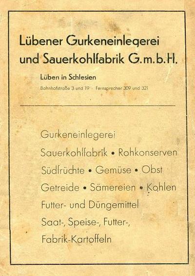 Anzeige im Lübener Heimatkalender 1942