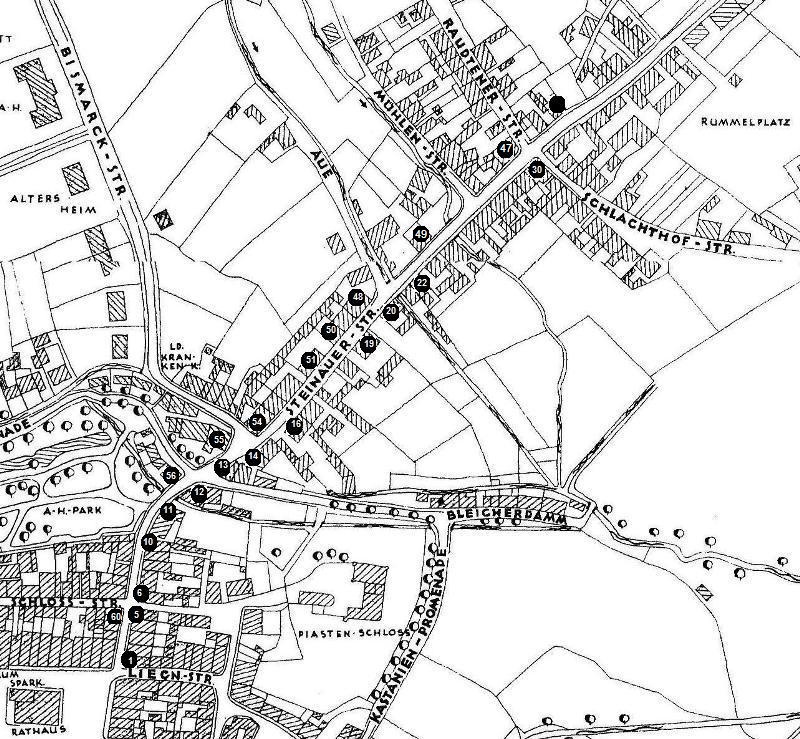 Stadtplan-Ausschnitt Steinauer Straße von 1930