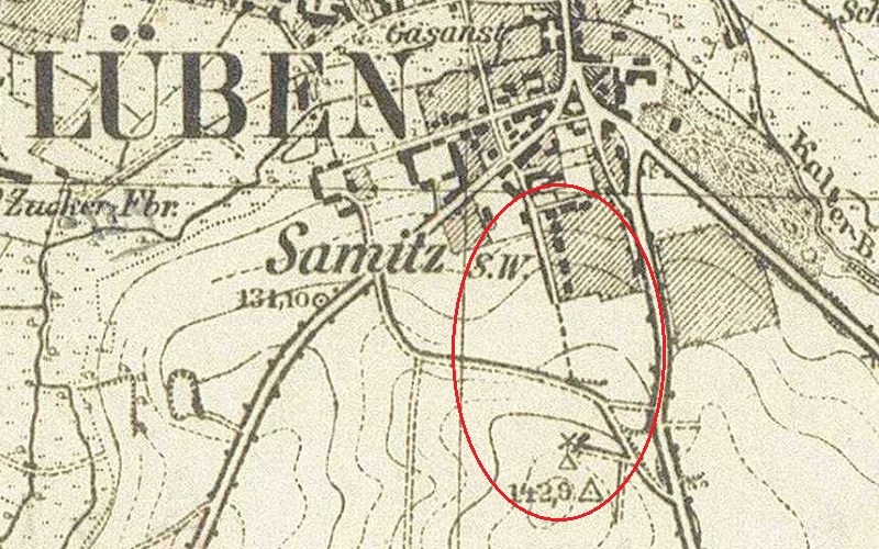 Messtischblatt 1933 mit Windmühlenstraße, Windmühlenberg und Windmühle