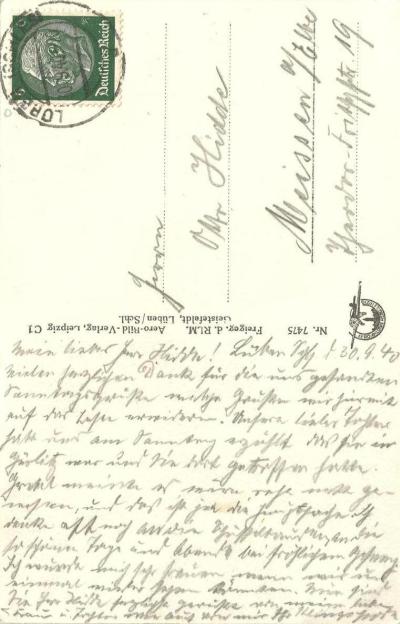 Postkarte 1940