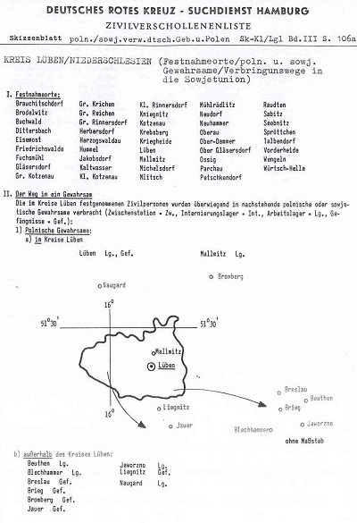 DRK-Liste der Zivilverschollenen des Kreises Lüben