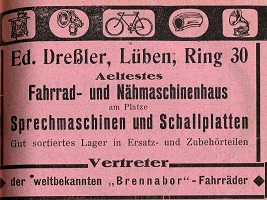 Eduard Dreßler, Ältestes Fahrrad- und Nähmaschinenhaus am Platze, Sprechmaschinen und Schallplatten, Ring 30