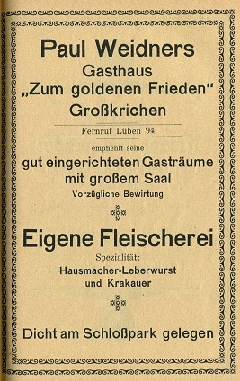 Paul Weidner, Gasthaus zum goldenen Frieden, Großkrichen