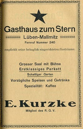 Erich Kurzke, Gasthaus zum Stern, Mallmitz