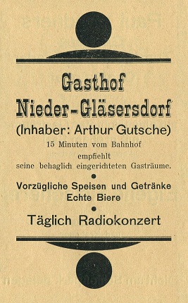 Arthur Gutsche, Gasthof Nieder-Gläsersdorf