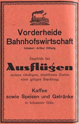 Arthur Hillwig, Bahnhofswirtschaft Vorderheide