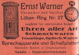 Ernst Werner, Uhrmacher und Optiker, Sprechapparate und Schallplatten, Ring 27