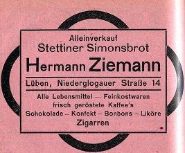 Hermann Ziemann, Lebensmittel, Feinkostwaren, Niederglogauer Str. 14