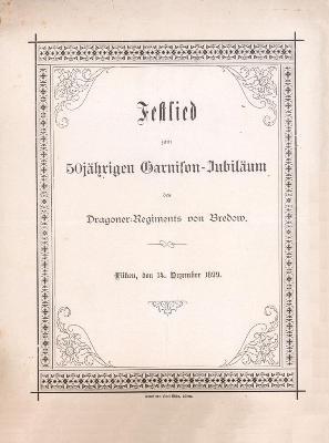 Festprogramm zum 50. Jubliäum des Dragoner-Regiments im Jahr 1899