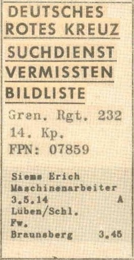 Aus der Vermisstenbildliste des DRK