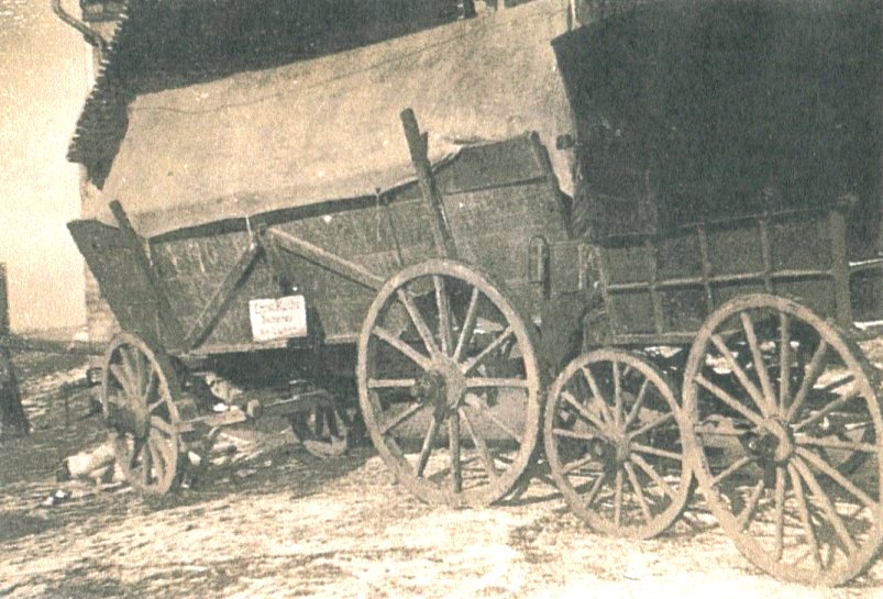 Fluchtgespann der Familie Ernst Kuche aus Mühlrädlitz im Jahr 1945