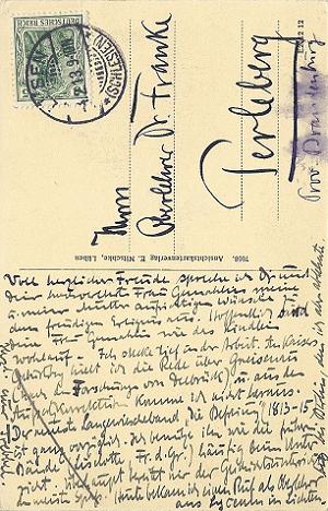 Postkarte von Dr. Martin Treblin vom 4.2.1913