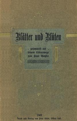 Gedichtband Blätter und Blüten von Paul Matzker, 1909
