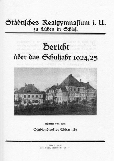 Jahresbericht des Städtischen Realgymnasiums i. U. zu Lüben 1924/25, S. 1