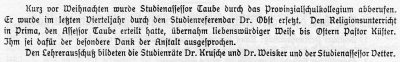 Jahresbericht des Städtischen Realgymnasiums i. U.  zu Lüben 1924/25, S. 12