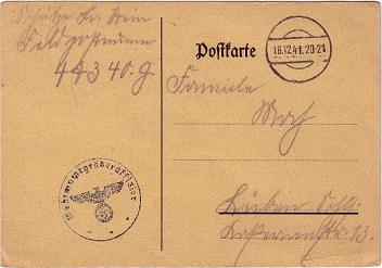 Feldpostkarte 1940