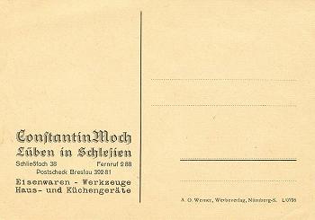 Die Geschäftspostkarte von Konstantin Moch