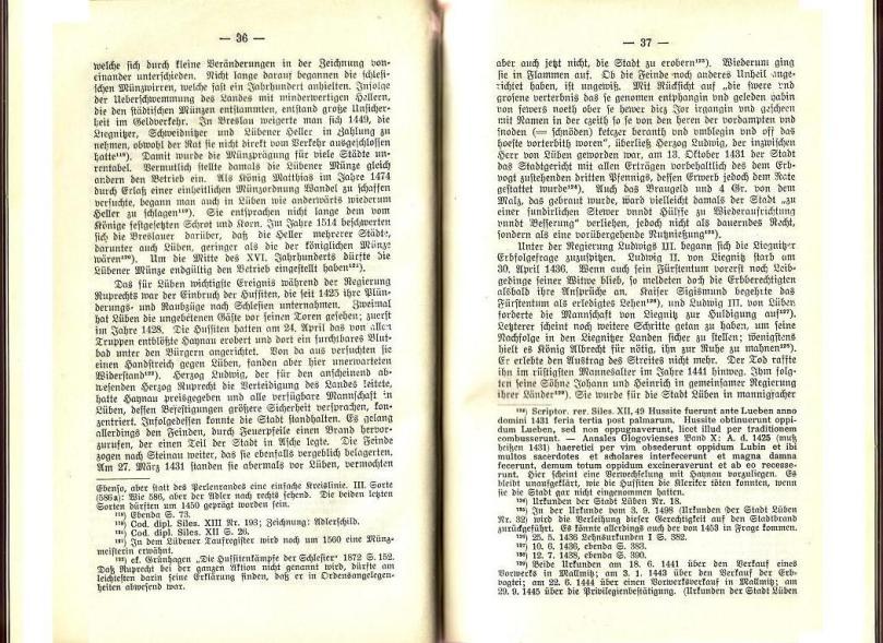 Konrad Klose, Geschichte der Stadt Lüben, Verlag Kühn Lüben, 1924, S. 36/37