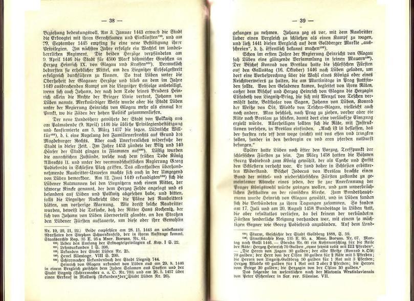 Konrad Klose, Geschichte der Stadt Lüben, Verlag Kühn Lüben, 1924, S. 38/39