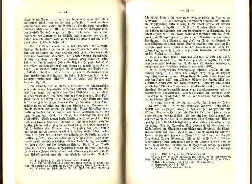 Konrad Klose, Geschichte der Stadt Lüben, Verlag Kühn Lüben, 1924, S. 44/45