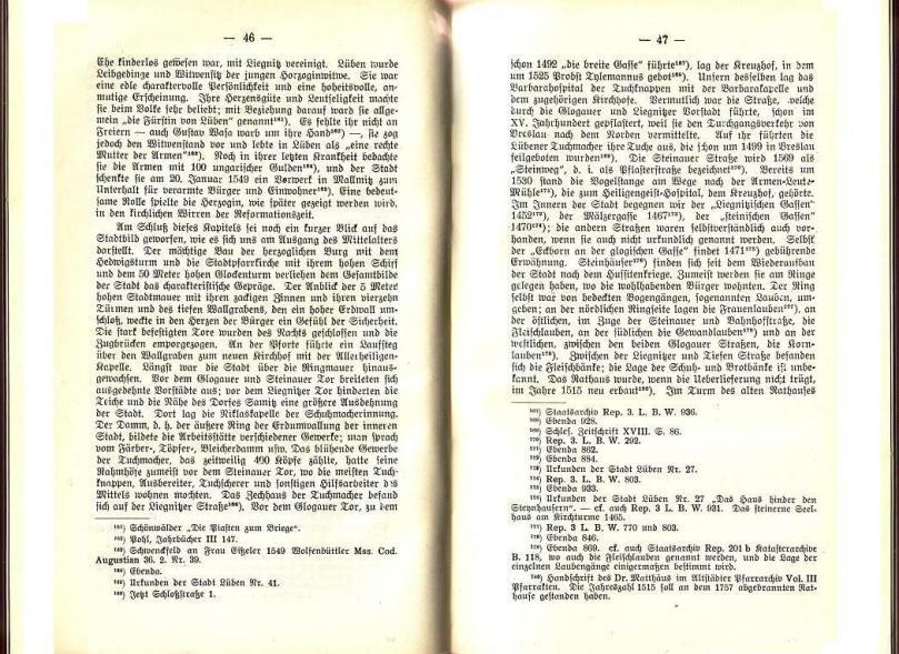 Konrad Klose, Geschichte der Stadt Lüben, Verlag Kühn Lüben, 1924, S. 46/47