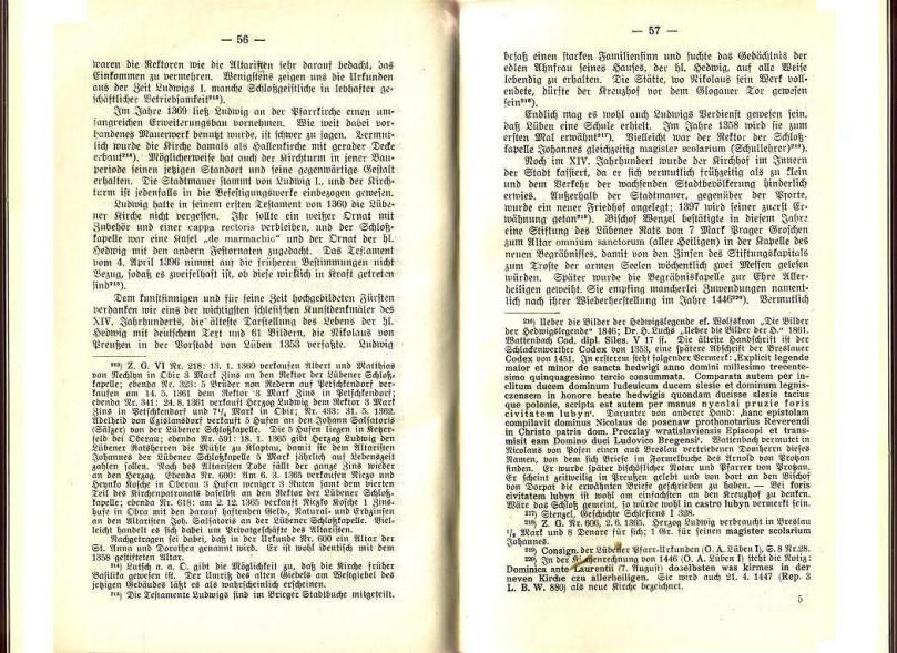 Konrad Klose, Geschichte der Stadt Lüben, Verlag Kühn Lüben, 1924, S. 56/57