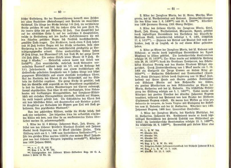 Konrad Klose, Geschichte der Stadt Lüben, Verlag Kühn Lüben, 1924, S. 60/61