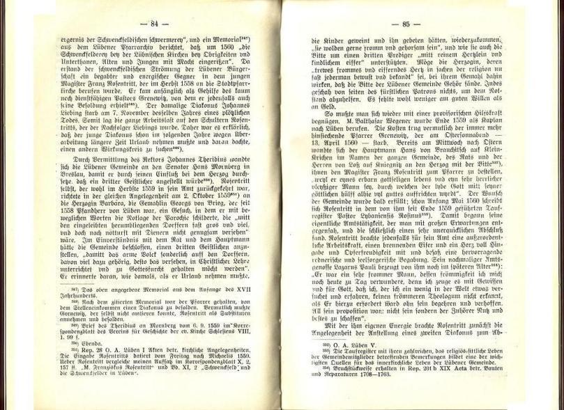 Konrad Klose, Geschichte der Stadt Lüben, Verlag Kühn Lüben, 1924, S. 84/85