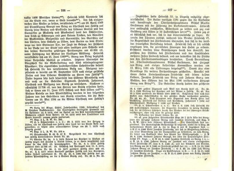 Konrad Klose, Geschichte der Stadt Lüben, Verlag Kühn Lüben, 1924, S. 106/107