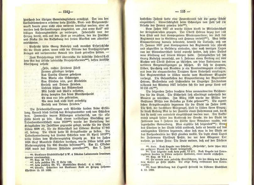 Konrad Klose, Geschichte der Stadt Lüben, Verlag Kühn Lüben, 1924, S. 114/115