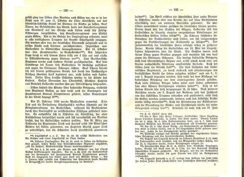 Konrad Klose, Geschichte der Stadt Lüben, Verlag Kühn Lüben, 1924, S. 120/121