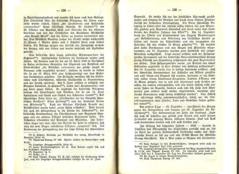 Konrad Klose, Geschichte der Stadt Lüben, Verlag Kühn Lüben, 1924, S. 128/129
