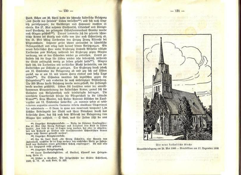 Konrad Klose, Geschichte der Stadt Lüben, Verlag Kühn Lüben, 1924, S. 130/131