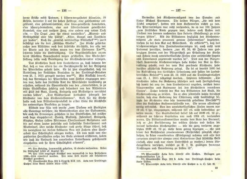 Konrad Klose, Geschichte der Stadt Lüben, Verlag Kühn Lüben, 1924, S. 136/137