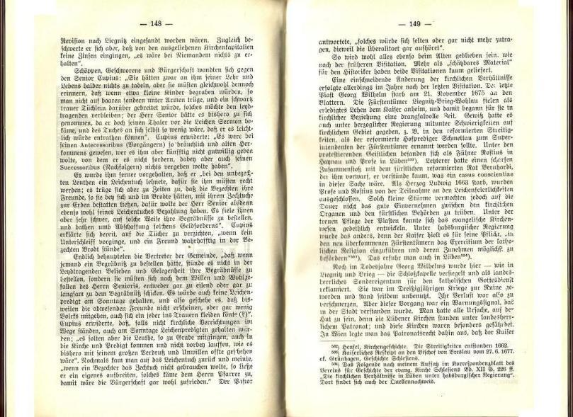 Konrad Klose, Geschichte der Stadt Lüben, Verlag Kühn Lüben, 1924, S. 148/149